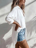 Women's Simple Cotton And Linen Shirt