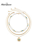 Vintage Ethnic Style Eye And Sun Turquoise Pendant Necklace