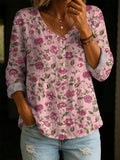 Artistic Floral Women's Cotton Shirt — An Elegant, Casual, Versatile, And Soft Cotton Top