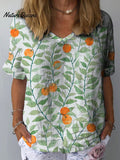 Women's Art Print Casual Cotton And Linen Shirt