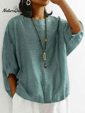 Women Solid Color Loose T-shirt