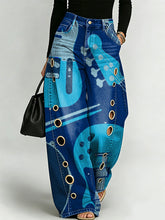 Musical Instrument Decorative Patterns Women's Casual Denim Pants