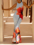 Stylish Printed Slim-fit Maxi Dress