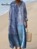 Women's Abstract Polka Dot Stripe Art Print Dress