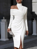 Stylish And Elegant Snake-print Chiffon Dress With Ruffled Collar