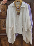 Women's Casual Cotton And Linen Shirt