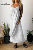 Women's Simple Cotton Linen Sling Dressđ„