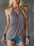 Women's Minimalist Cross Design Halter Top