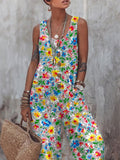 Women's Floral Print Casual Jumpsuit