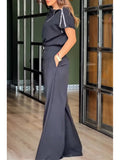 Elegant And Polished Two-piece Set: Half-zip Collared Top And Trousers