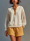 Women's Casual Loose Patchwork Hoodie And Shorts Set
