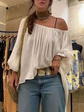 Women's Effortlessly Chic Off-shoulder Chiffon Top