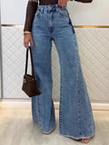 Stylish Light Blue High-Waisted Flared Jeans for a Chic Look