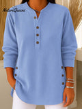 Women's Solid Color Crew Neck Long Sleeve Casual Loose Knit Pullover