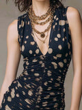 Women's Retro Polka Dot Pattern Art Casual Stylish Short Dress