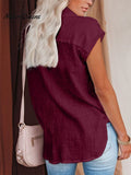 Women's Solid Color Casual Comfortable Short Sleeve Shirts