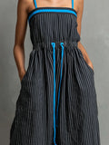 Women's Retro Striped Casual Jumpsuit