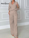Women's Cotton And Linen Shirt and Pants Set