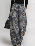 Women's Vintage Ethnic-style Patterns Print Print Casual Fashion Cutout Jeans