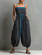 Women's Retro Striped Casual Jumpsuit
