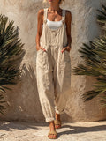 Casual Cotton U-neck Jumpsuit / Overalls