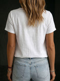 Women's Crew Neck Short-sleeve Tie Detail T-shirt