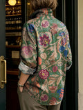 Women's Colorful Flowers Print Shirt