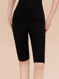 Women Winter Warm Pure Color High-Waist Short Leggings