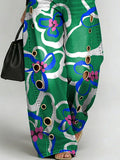 Women's Vintage Flower Print Casual Fashion Cutout Jeans