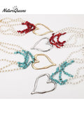 Bohemian Multi-layered Large Heart Beaded Necklace