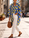 Brushstroke Polka Dot Cotton-linen Vest & Cardigan Two-piece Set