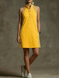 Sleeveless Stand-collar Sweatshirt Dress