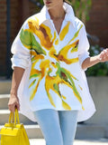 Women's Casual Floral Lapel Shirt