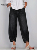 Women's Casual Simple Denim Cotton Pants