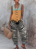 Women's Retro Geometry Print Casual Jumpsuit