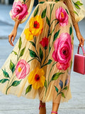 Women's Fashion Floral Art Print Casual Stylish Comfortable Dress
