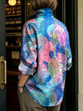 Women's Colorful Flowers Print Shirt