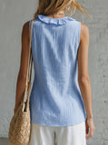Women's Ruffled V-neck Sleeveless Top