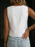 Women's Linen V-neck Sleeveless Top