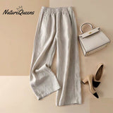 Summer thin cotton linen wide-leg pants