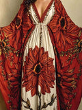 Women's Retro Ethnic Floral Art Print Casual Stylish Comfortable Cotton Linen Long Dress