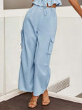 Women's Art Ruffle Stylish Casual Top And Pants Cotton Linen Two-piece Set