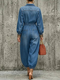 Women's Workwear Style Denim Jumpsuit