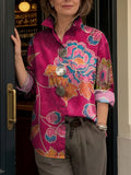 Women's Colorful Flowers Print Shirt