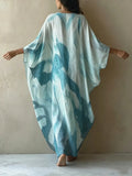 Women's Artistic Watercolor Print Vacation-style Maxi Dress