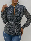 Stylish Leopard Print Chiffon Shirt