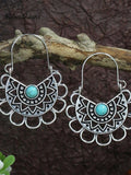 Silver Geometric Metal Tassel Earrings Vintage Earrings
