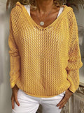 Women's Casual Hooded Open-knit Sweater