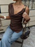 Women's Sleeveless Mock-neck Top With Metal Embellishment