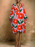Women's Floral Print Casual Pocket Dress